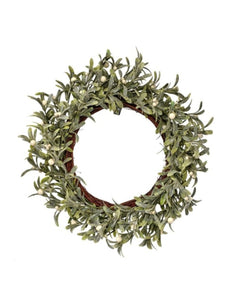 22" FROSTED WP MISTLETOE BERRY WREATH