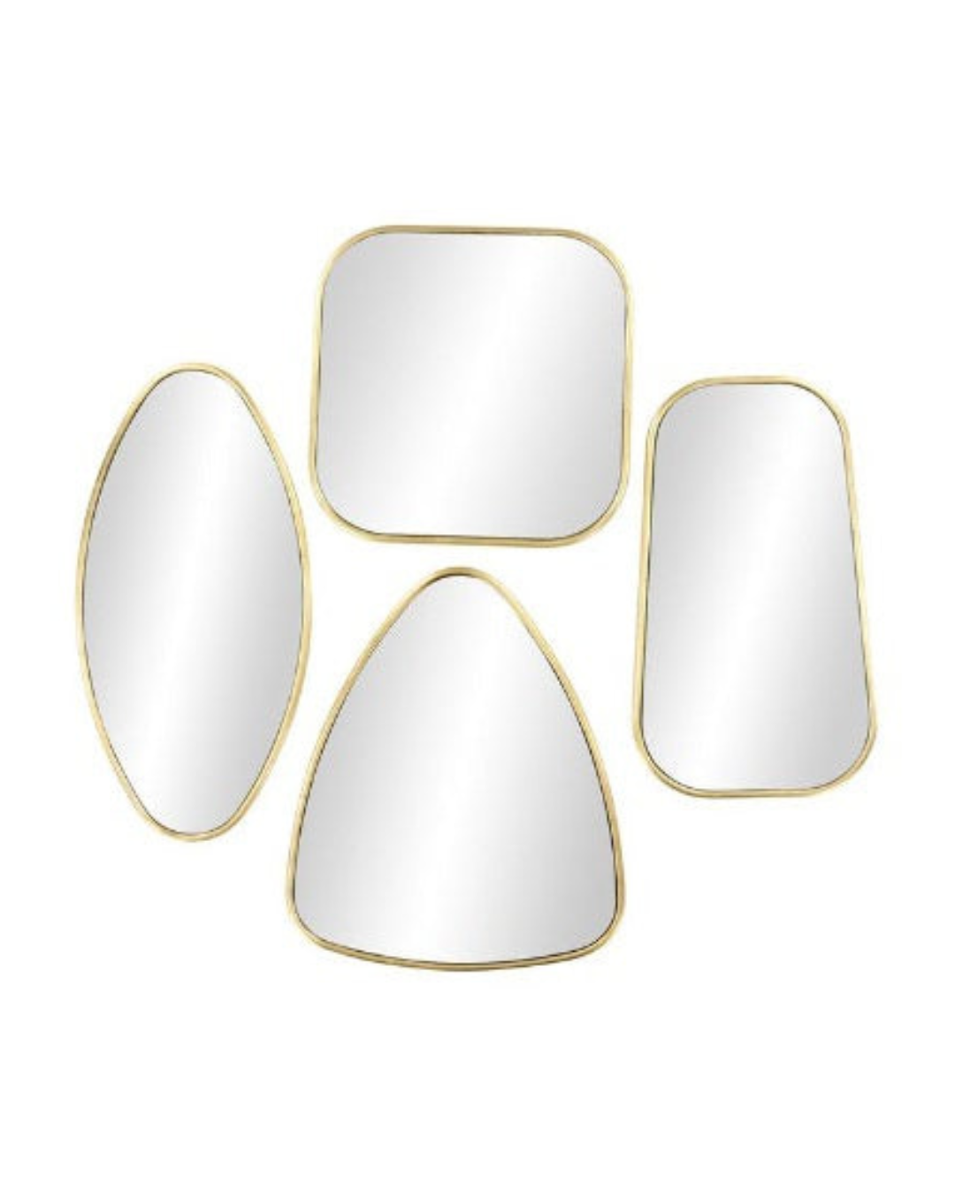 COSMOLIVING BY COSMOPOLITAN GOLD WOOD WALL MIRROR WITH VARYING SHAPES