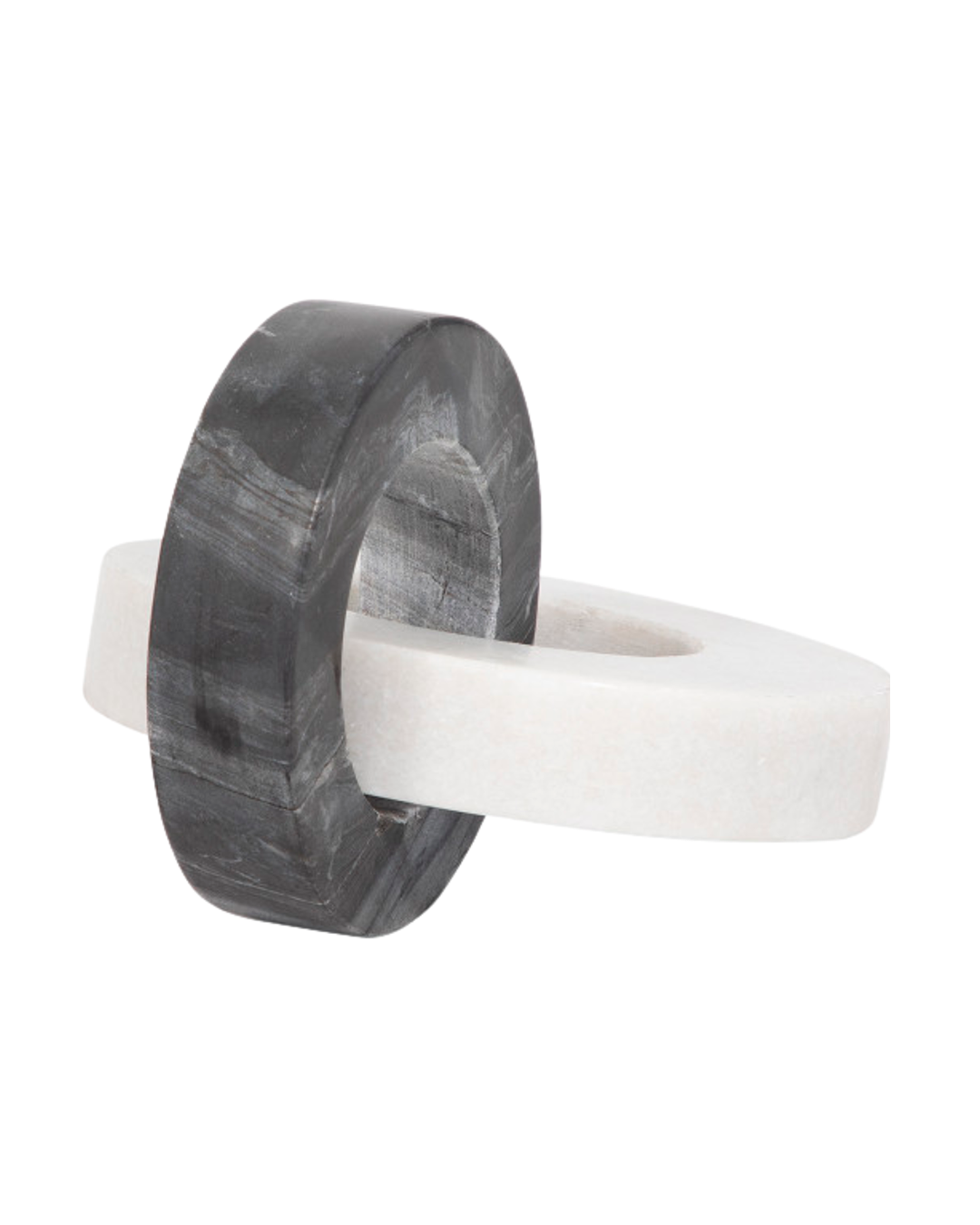 MARBLE 8" DOUBLE RING, WHITE/BLACK