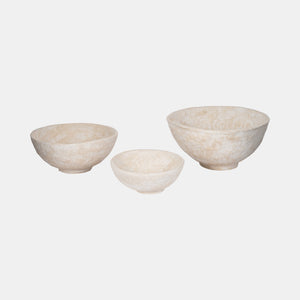 PAPER MACHE BOWLS, WHITE